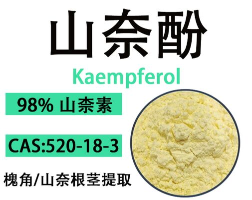 Good price CAS 520-18-3 Antioxidant And Anti-aging Formulations 98% Kaempferol Yellow Crystalline Powder online